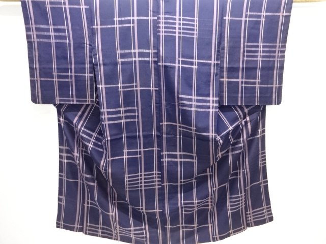 大正ロマン　格子織出し着物